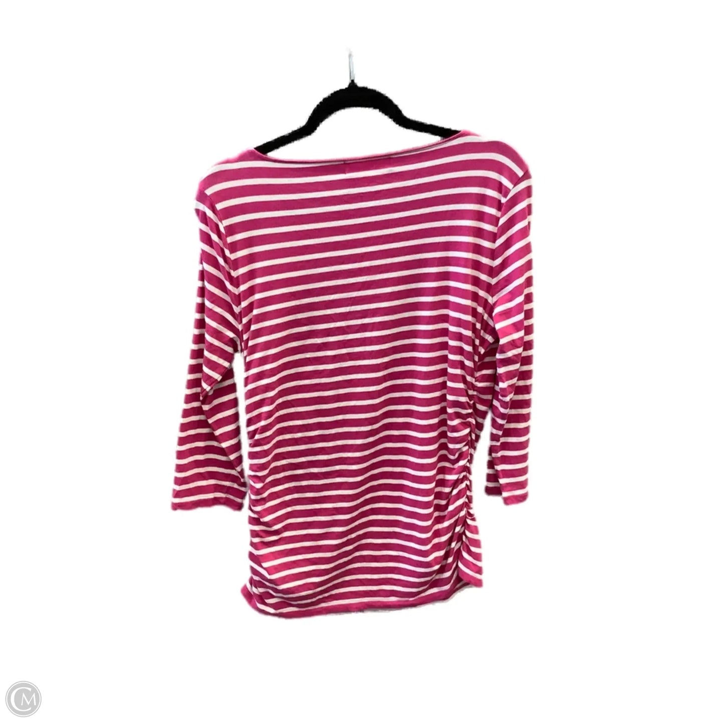 Top Long Sleeve By Michael By Michael Kors In Pink & White, Size: Xl