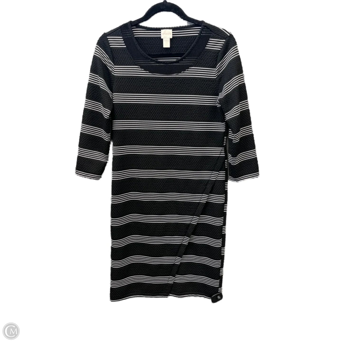 Dress Casual Midi By Chicos In Black & White, Size: S