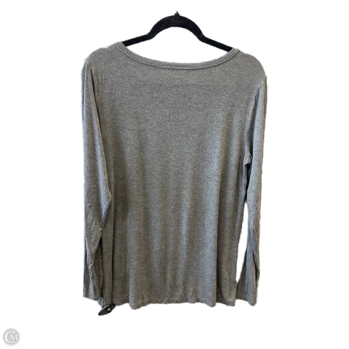 Top Long Sleeve Basic By Maurices In Grey, Size: L
