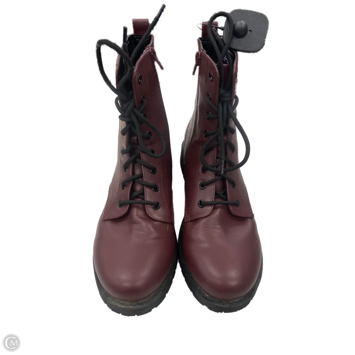 Boots Ankle Flats By Time And Tru In Maroon, Size: 11