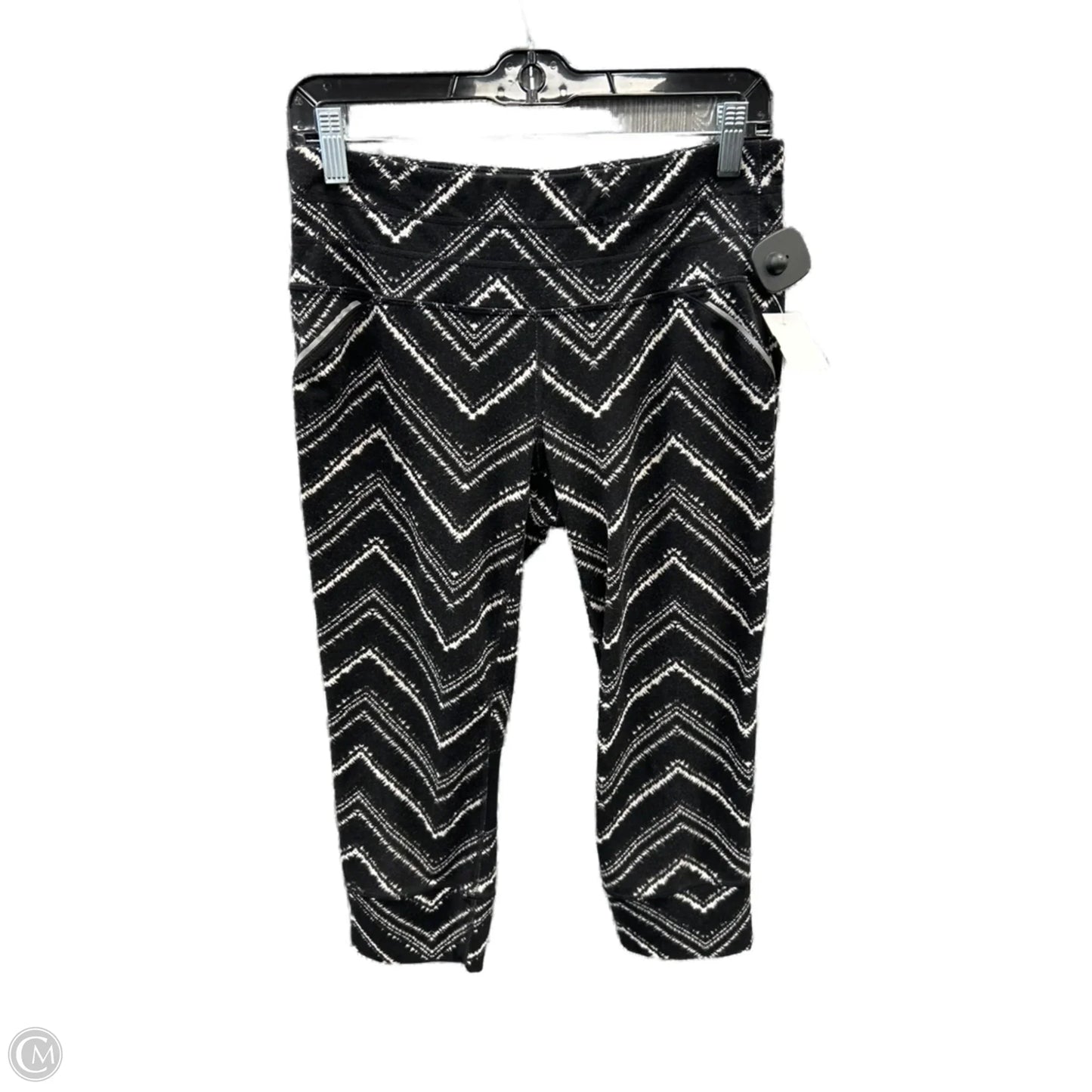 Athletic Capris By Athleta In Black & White, Size: M