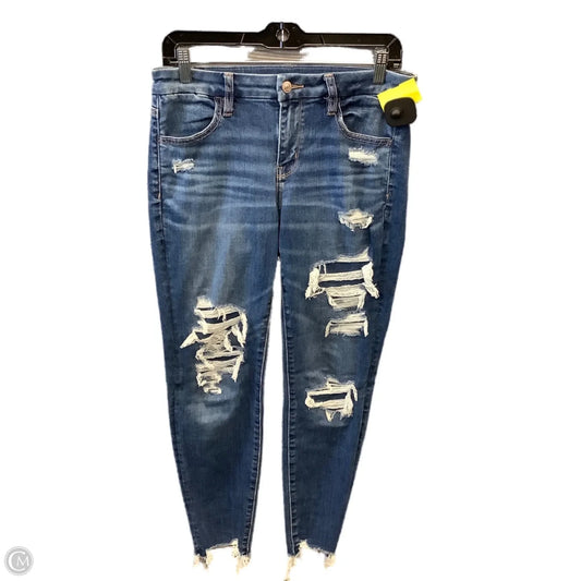 Jeans Skinny By American Eagle In Blue Denim, Size: 6