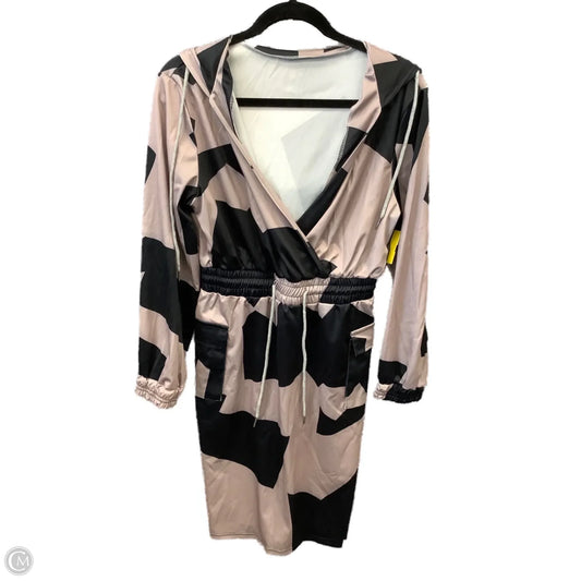 Dress Casual Midi By Clothes Mentor In Black & Pink, Size: L