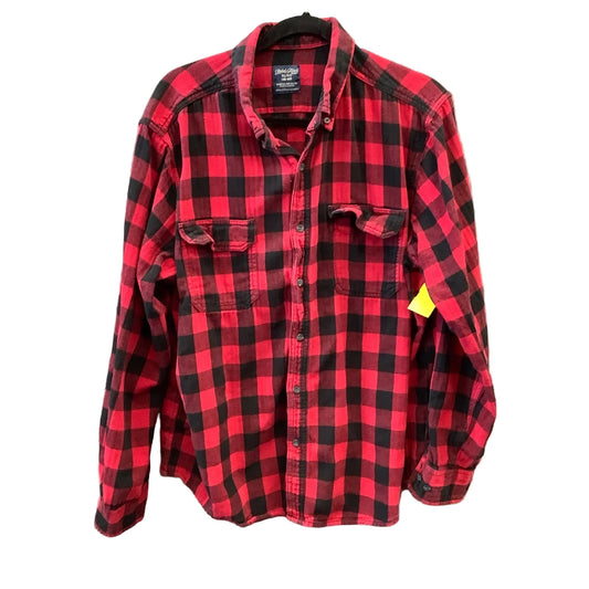Top Long Sleeve By Faded Glory In Plaid Pattern, Size: Xl
