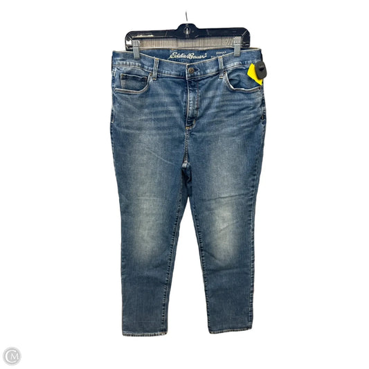 Jeans Straight By Eddie Bauer In Blue Denim, Size: 14