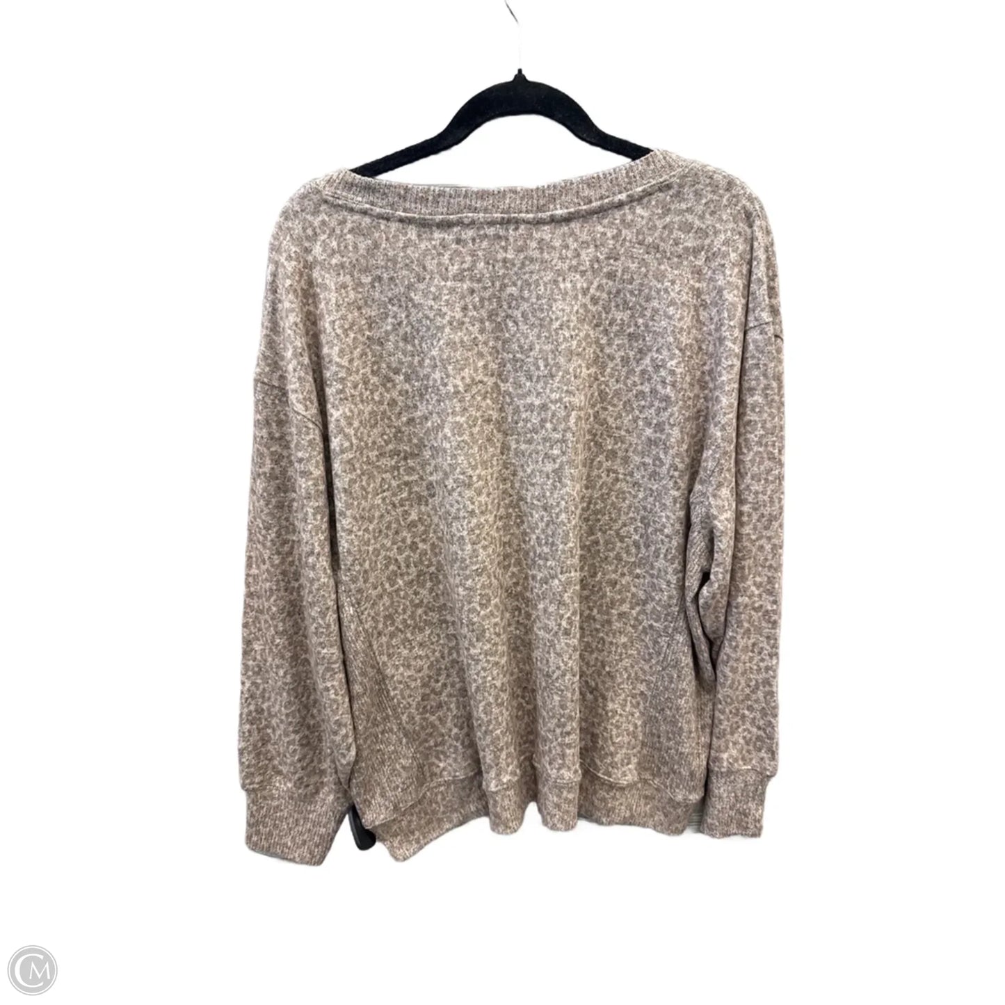 Top Long Sleeve By Workshop In Animal Print, Size: 1x