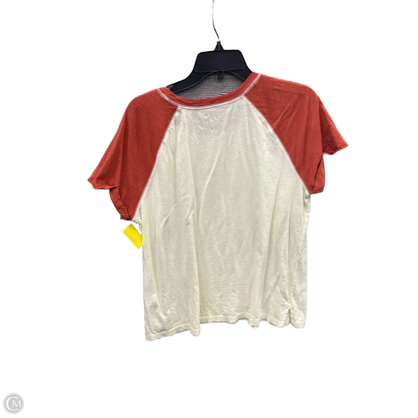 Top Short Sleeve By Maurices In Cream & Orange, Size: Xl