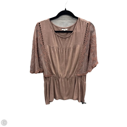 Top Short Sleeve By Maurices In Brown, Size: Xl