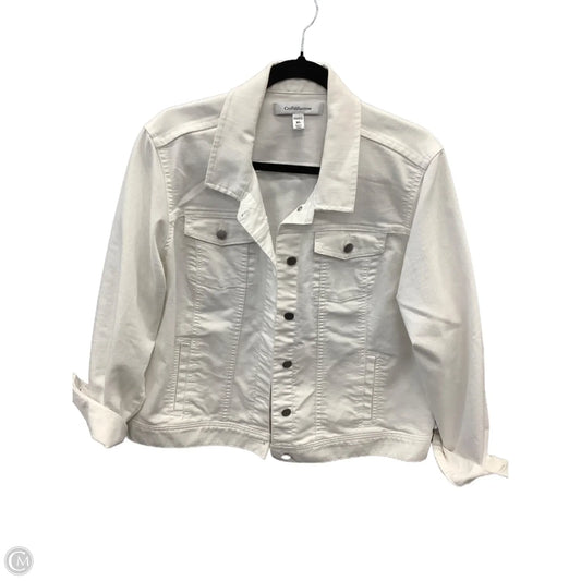 Jacket Denim By Croft And Barrow In White Denim, Size: Xl