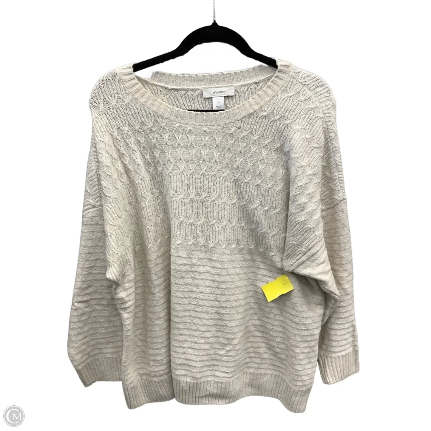 Sweater By Cj Banks In Cream, Size: 1x