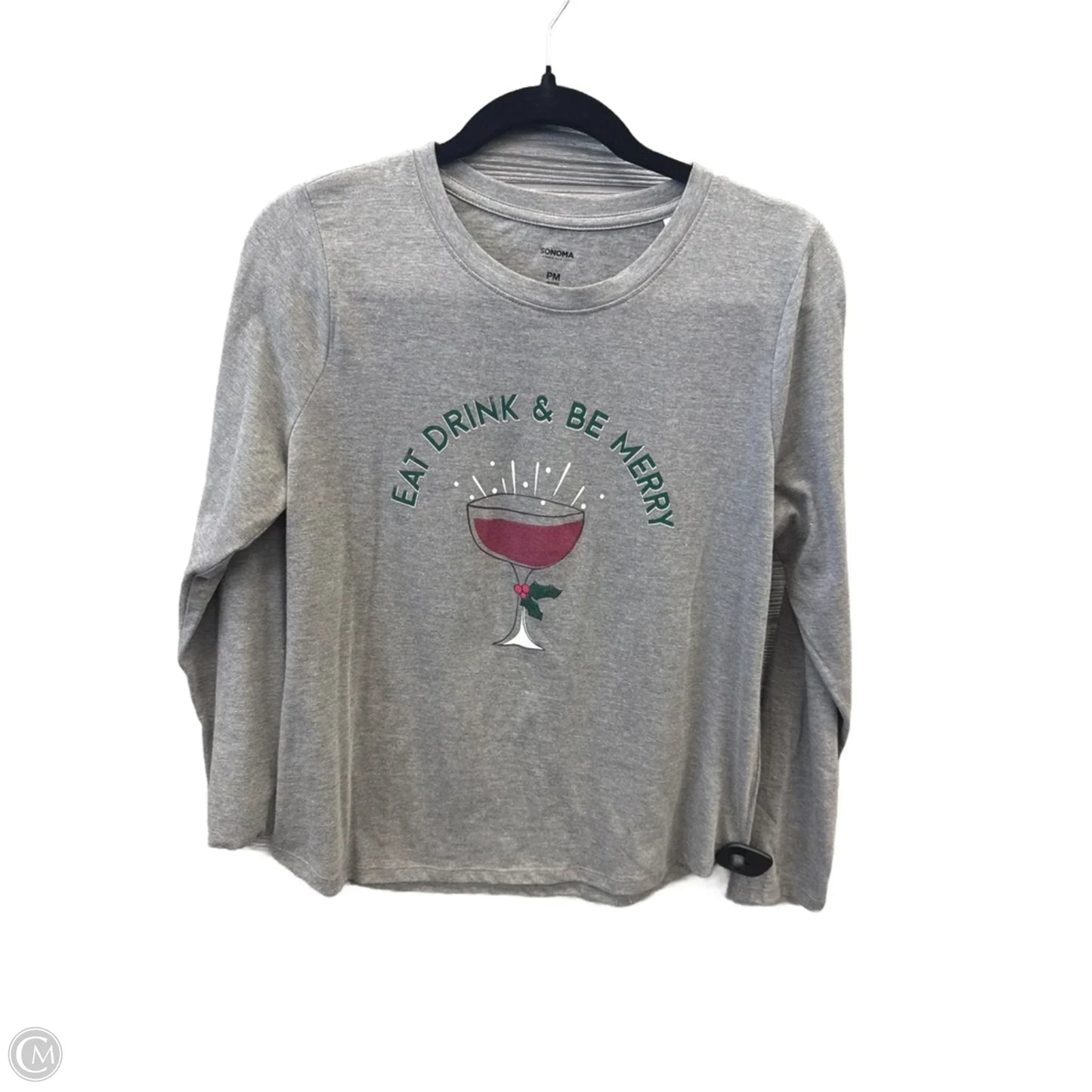 Top Long Sleeve By Sonoma In Grey, Size: Mp