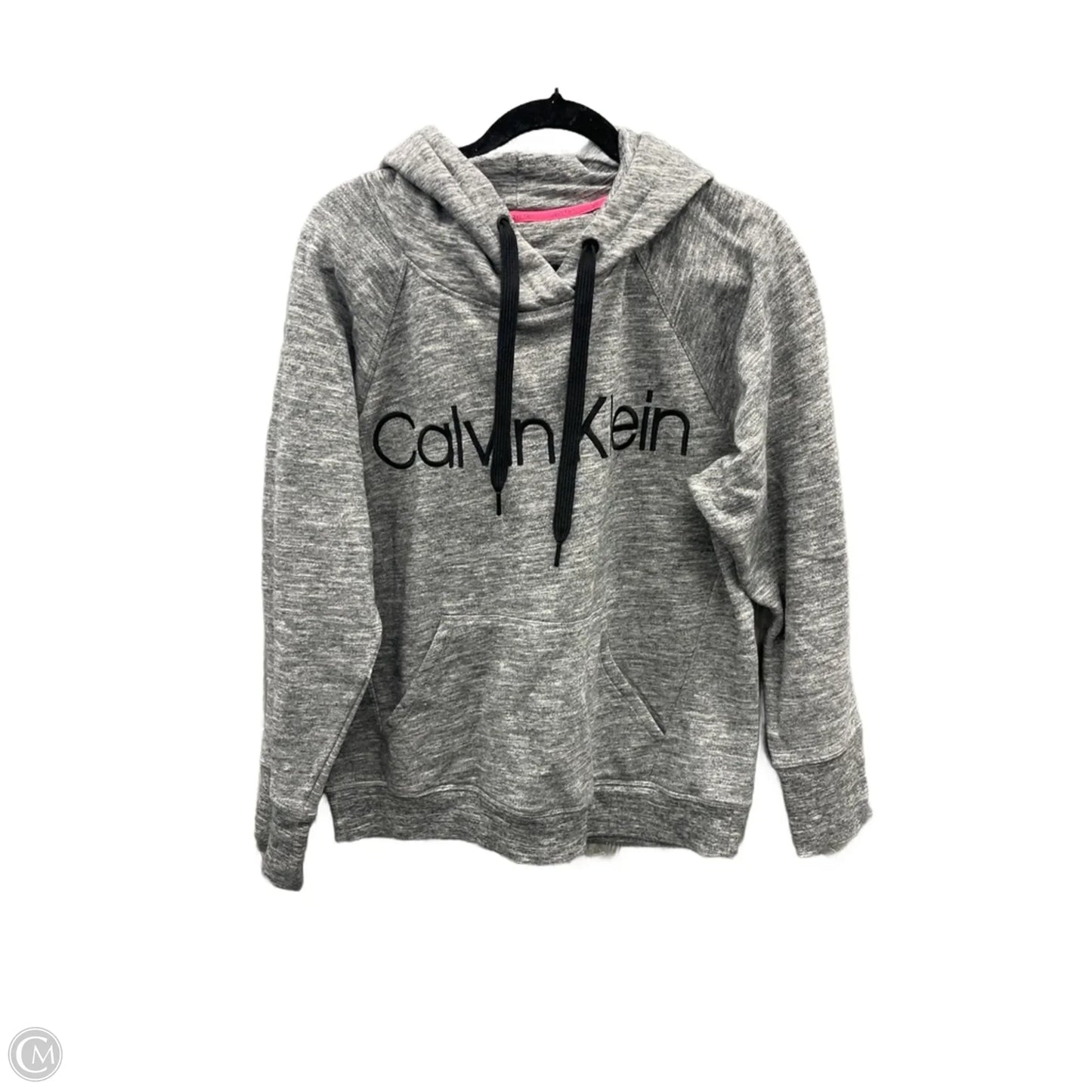 Sweatshirt Hoodie By Calvin Klein In Grey, Size: M
