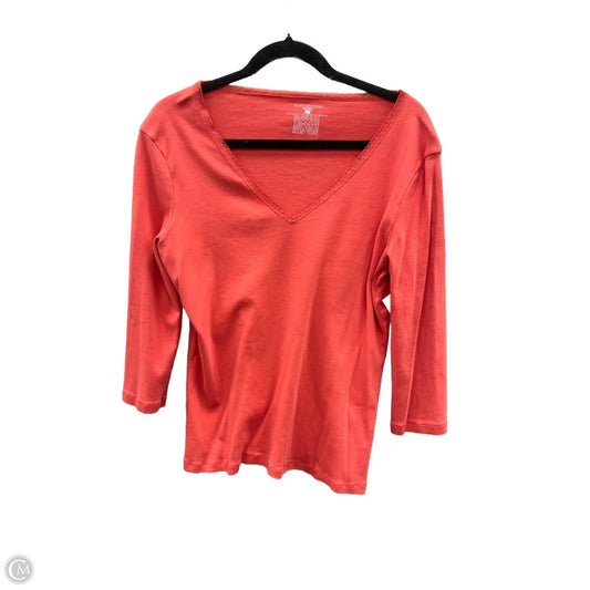 Top Long Sleeve By Jones New York In Pink, Size: L