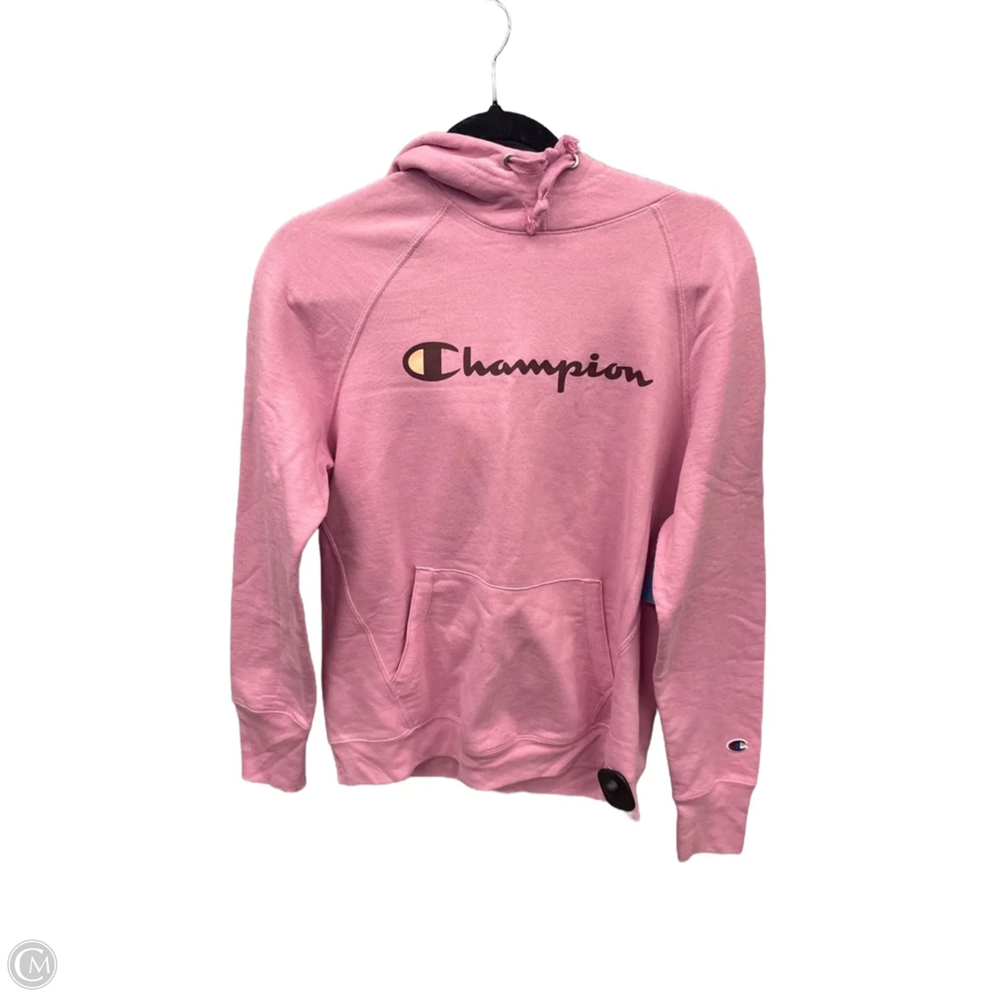 Athletic Top Long Sleeve Hoodie By Champion In Pink, Size: M