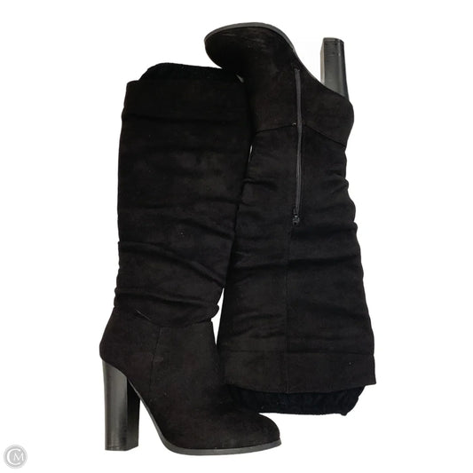 Boots Knee Heels By Venus In Black, Size: 9