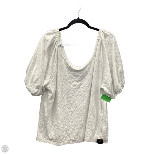 Top Short Sleeve By Ava & Viv In White, Size: 3x
