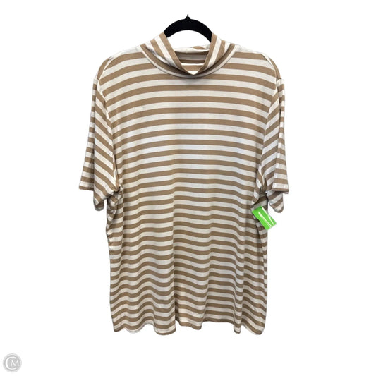Top Short Sleeve By Ava & Viv In Striped Pattern, Size: 2x