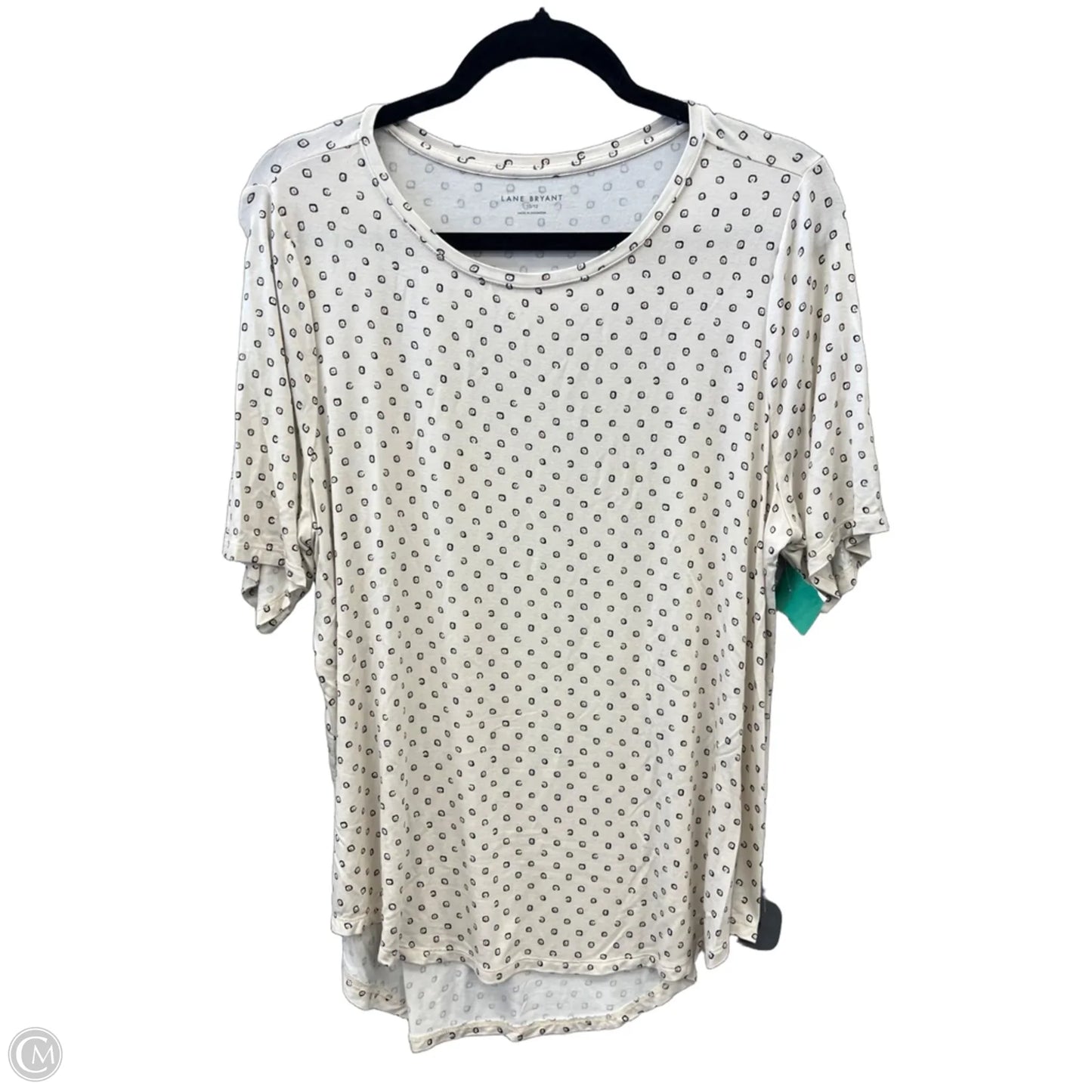 Top Short Sleeve By Lane Bryant In Cream, Size: L