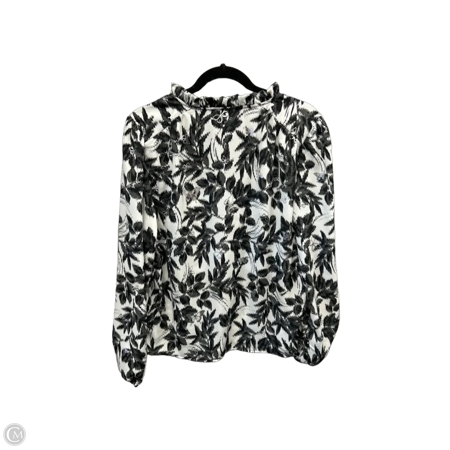 Top Long Sleeve By Clothes Mentor In Black & White, Size: M