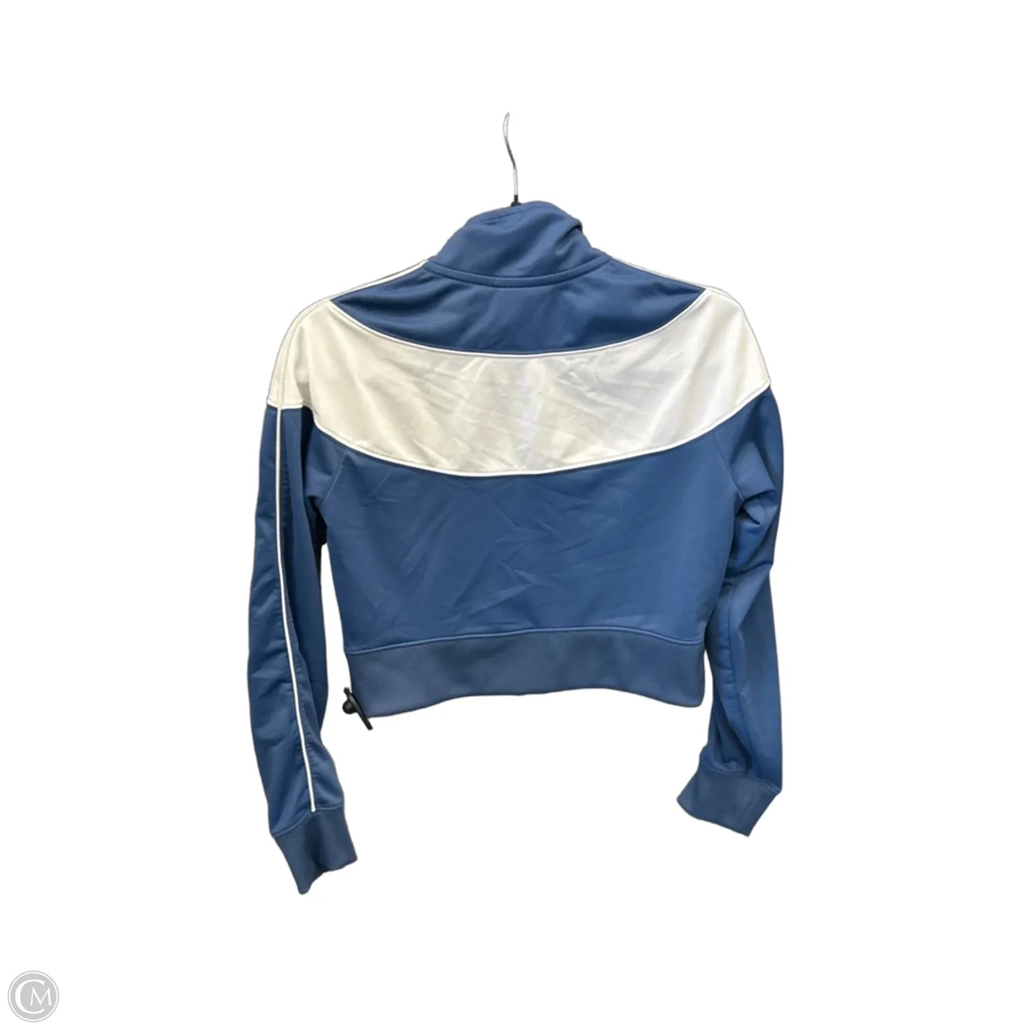 Athletic Top Long Sleeve Collar By Nike Apparel In Blue & White, Size: Xs