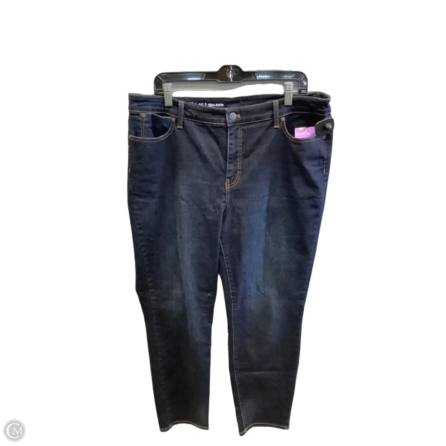 Jeans Skinny By Talbots In Blue Denim, Size: 16
