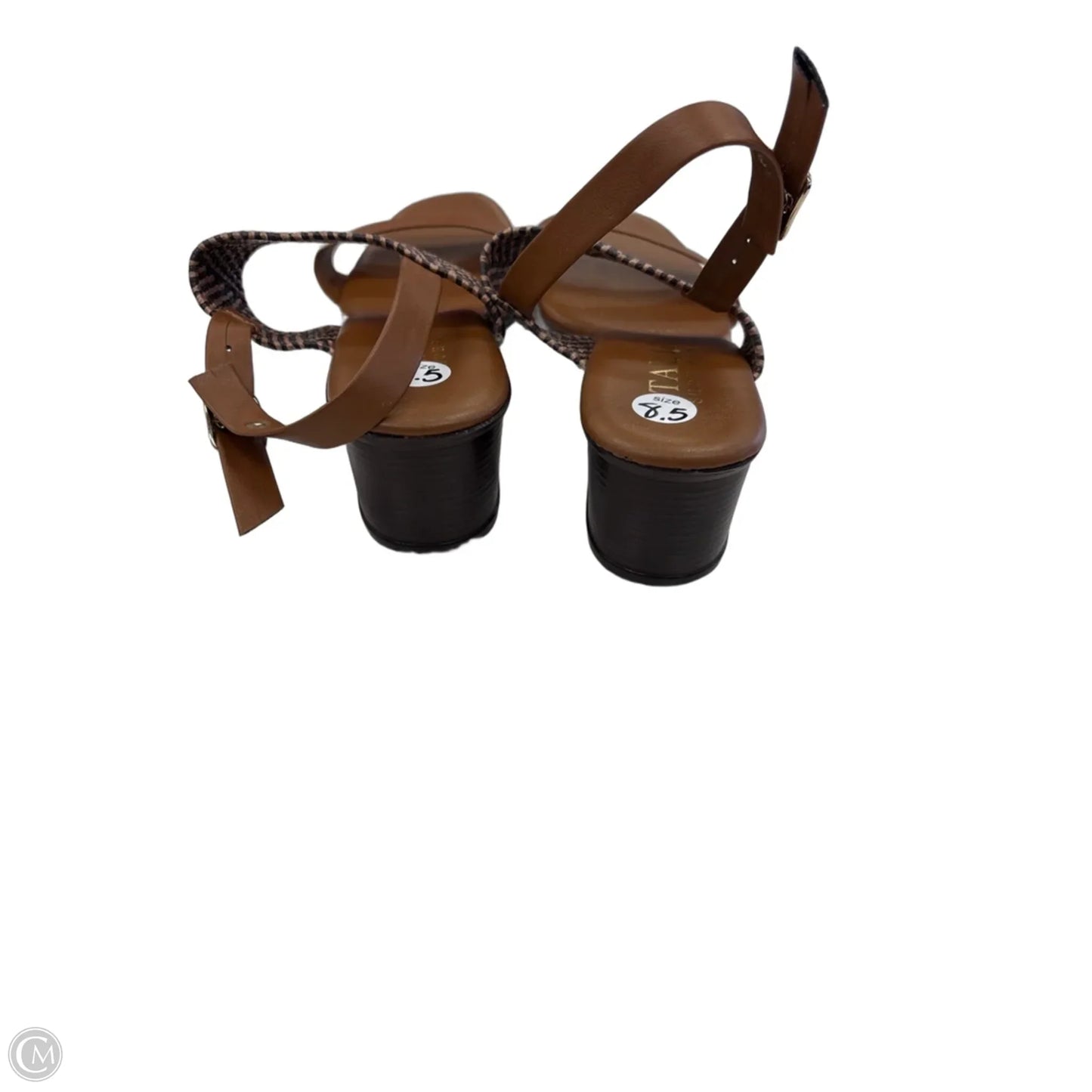 Sandals Heels Kitten By Italian Shoemakers In Brown, Size: 8.5