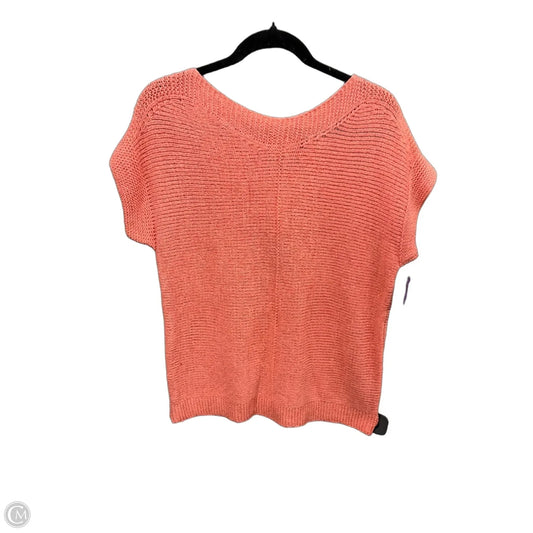 Sweater Short Sleeve By Cable And Gauge In Pink, Size: Xl