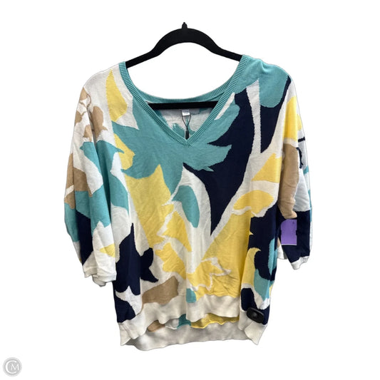 Sweater Short Sleeve By Chicos In Multi-colored, Size: L