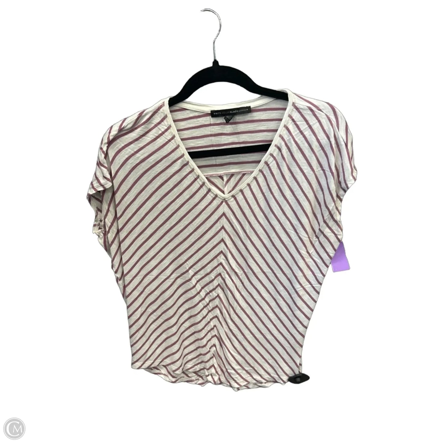 Top Short Sleeve By White House Black Market In Striped Pattern, Size: Xs