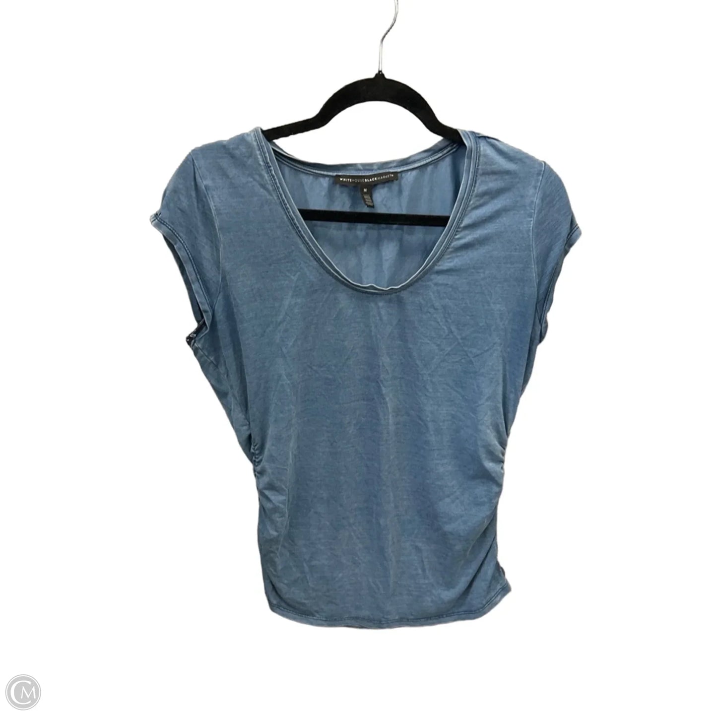 Top Short Sleeve Basic By White House Black Market In Blue, Size: M