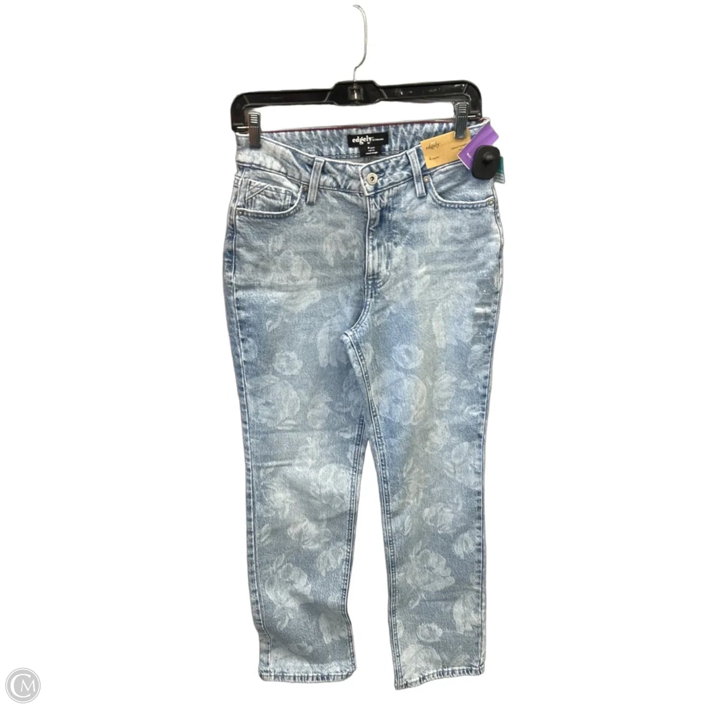 Jeans Straight By Edgely In Blue Denim, Size: 4
