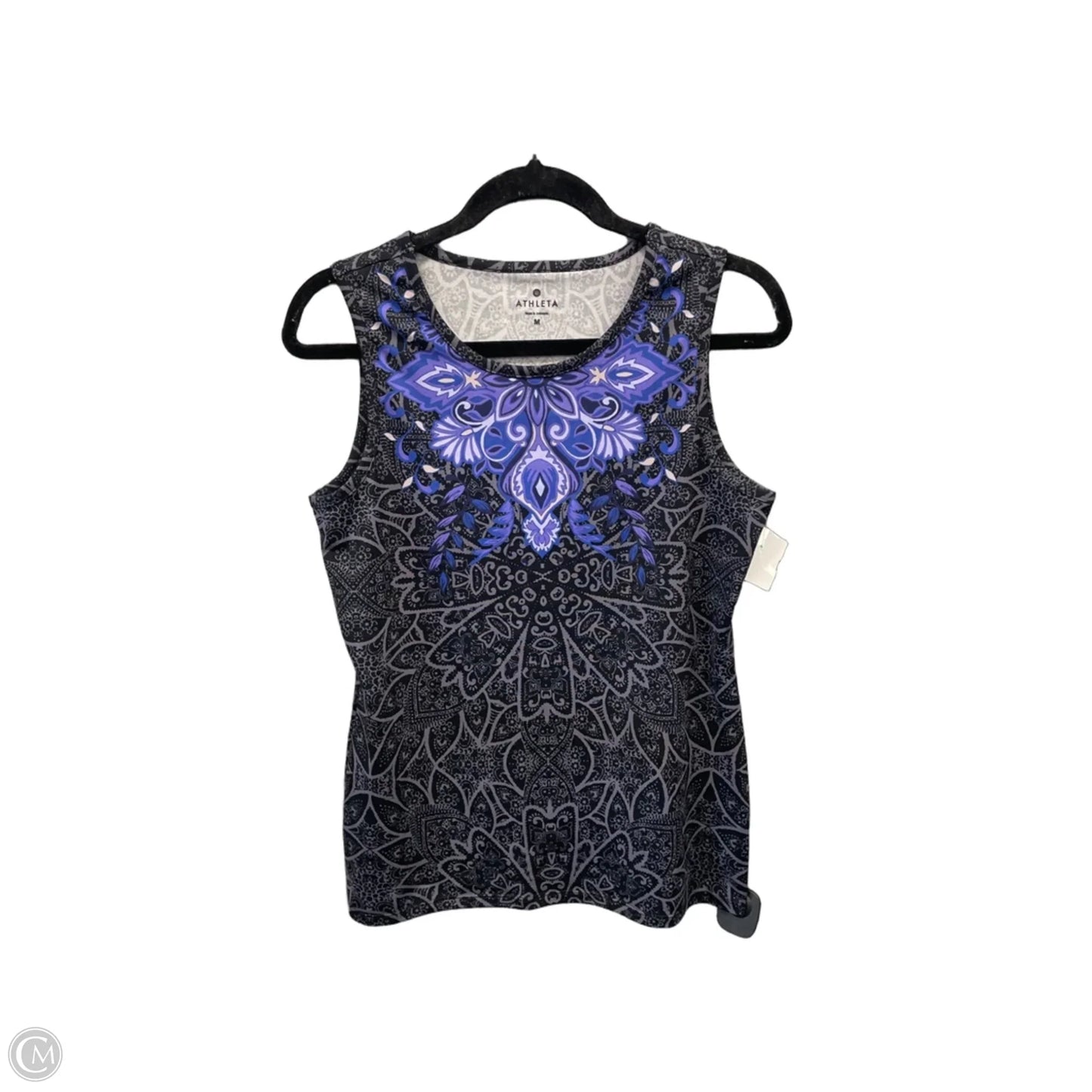 Top Sleeveless By Athleta In Black & Purple, Size: M