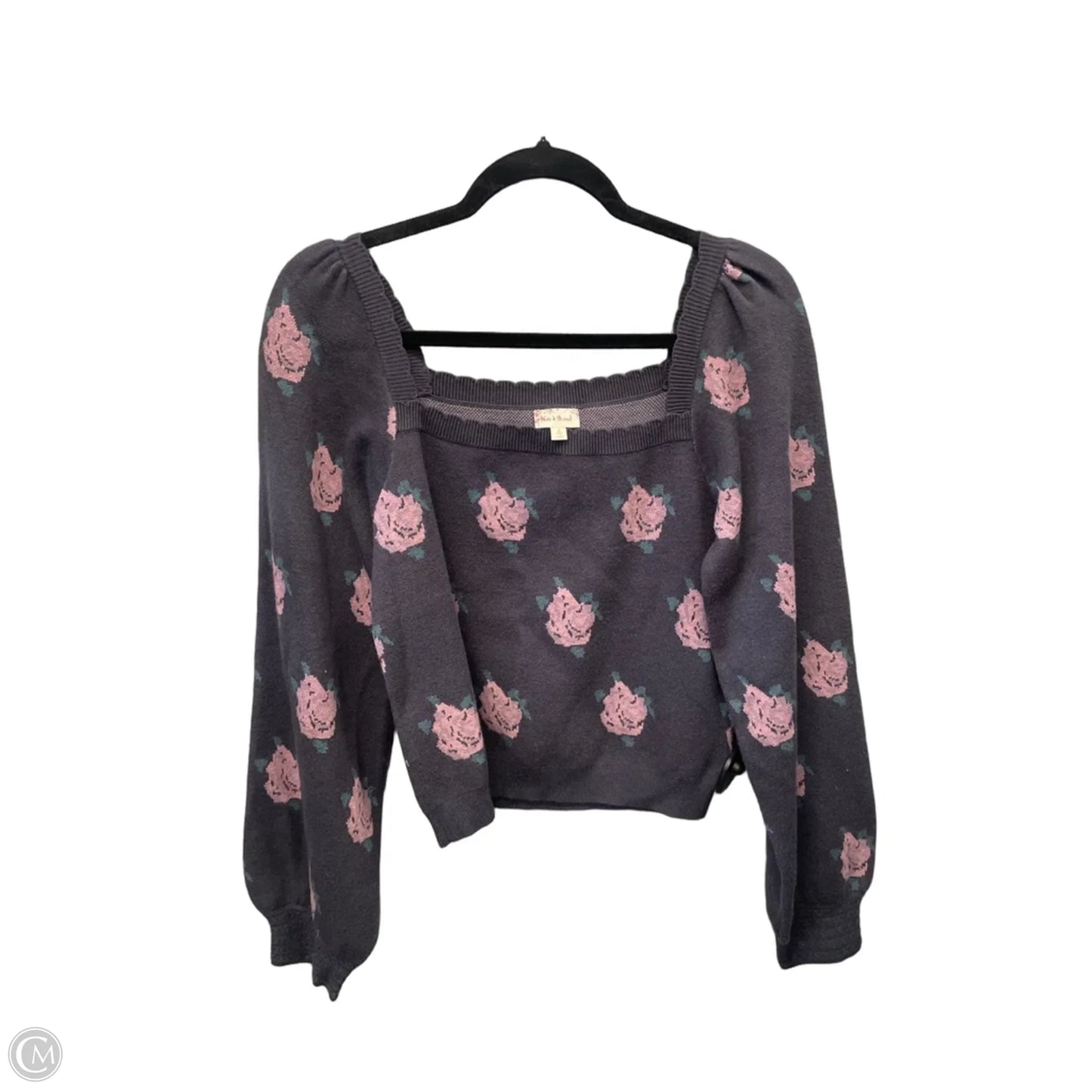 Top Long Sleeve By Hem & Thread In Grey, Size: L