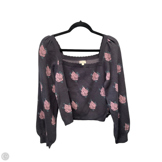 Top Long Sleeve By Hem & Thread In Grey, Size: L