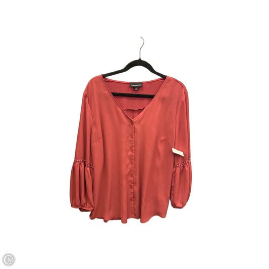 Top Long Sleeve By Fortune & Ivy In Pink, Size: Xl