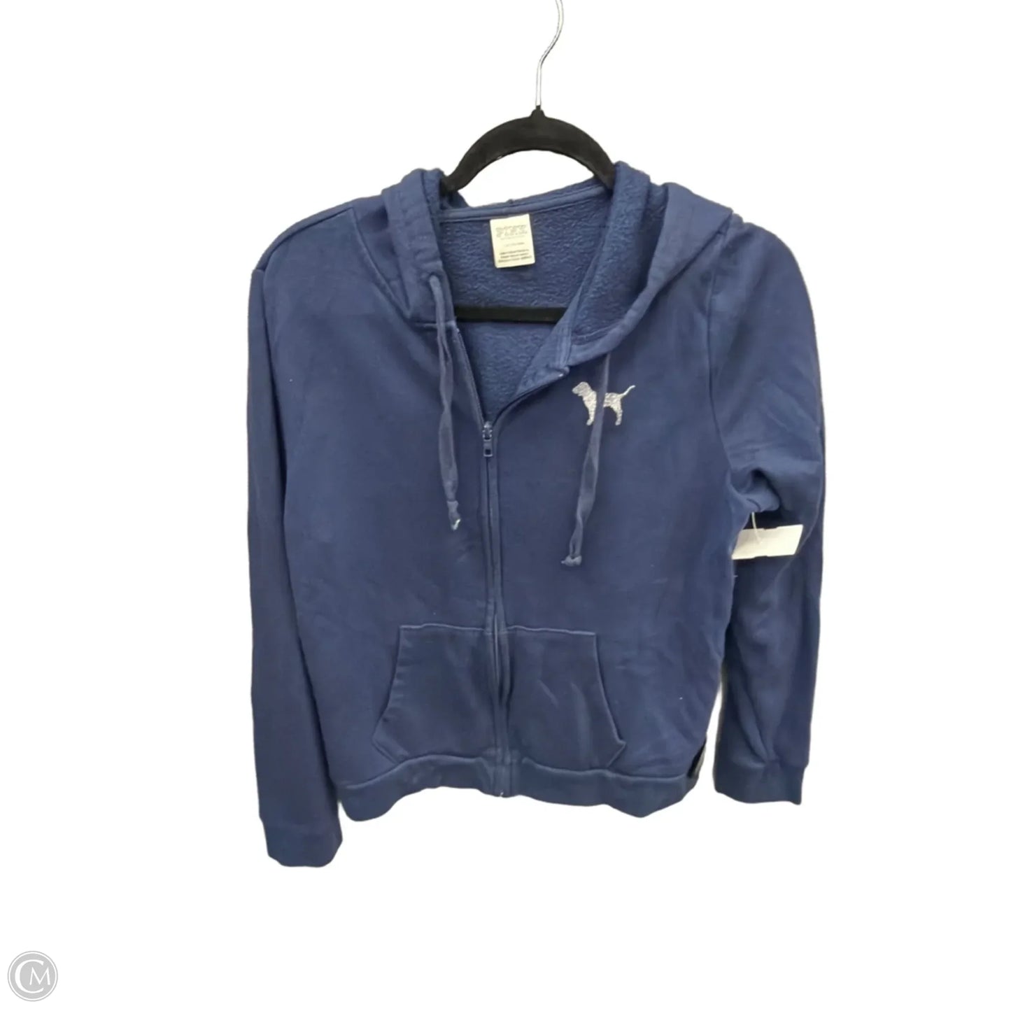 Sweatshirt Hoodie By Pink In Blue, Size: L