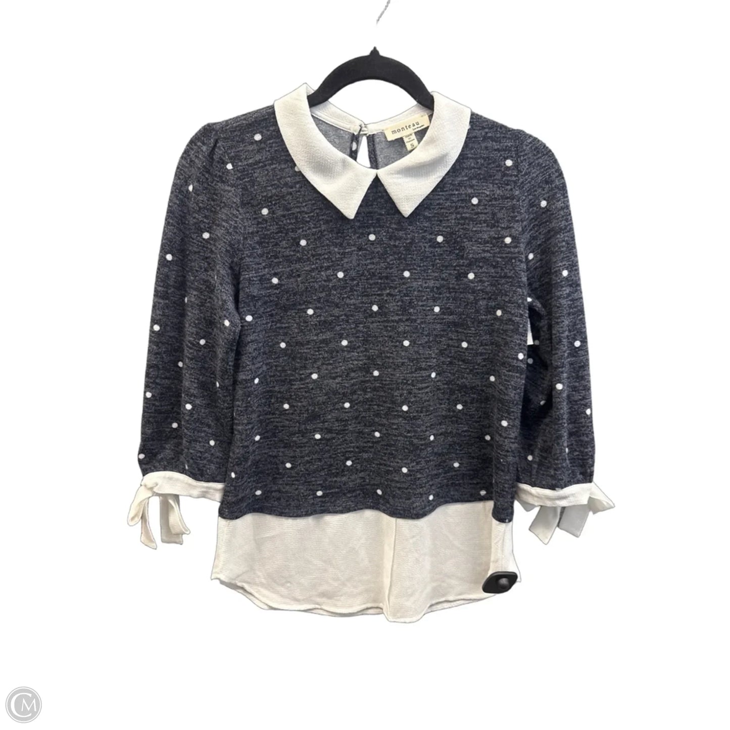 Top Long Sleeve By Monteau In Blue, Size: S