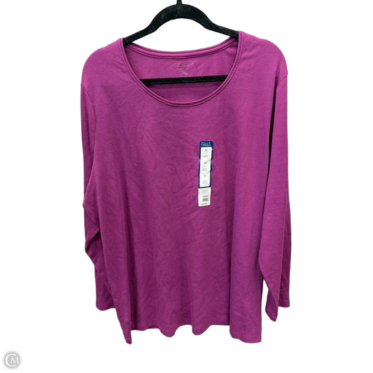 Top Long Sleeve Basic By Falls Creek In Purple, Size: 3x