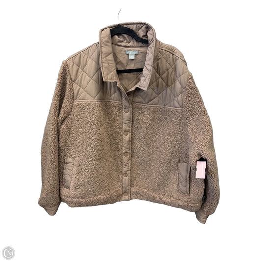 Jacket Faux Fur & Sherpa By Falls Creek In Brown, Size: 3x