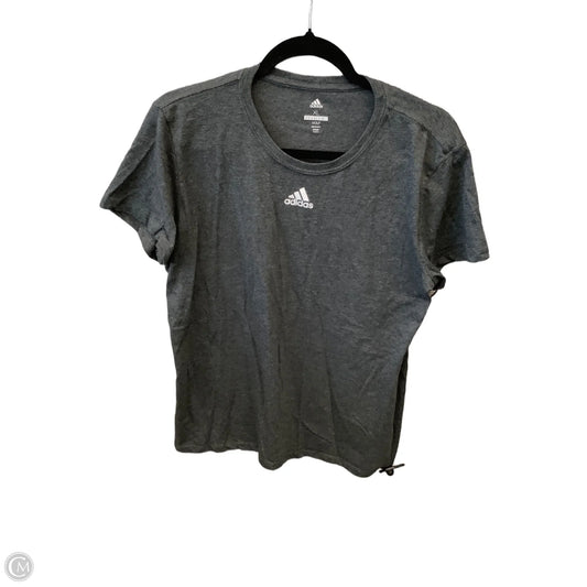 Athletic Top Short Sleeve By Adidas In Grey, Size: Xl