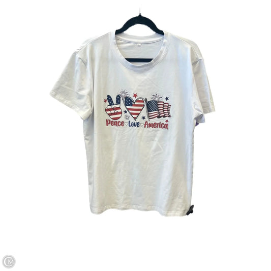 Top Short Sleeve By Clothes Mentor In White, Size: L