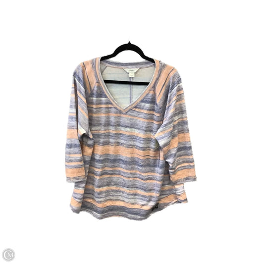 Top 3/4 Sleeve By Cj Banks In Striped Pattern, Size: 2x