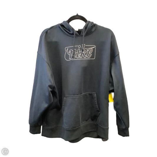 Athletic Top Long Sleeve Hoodie By Nike In Black, Size: Xl
