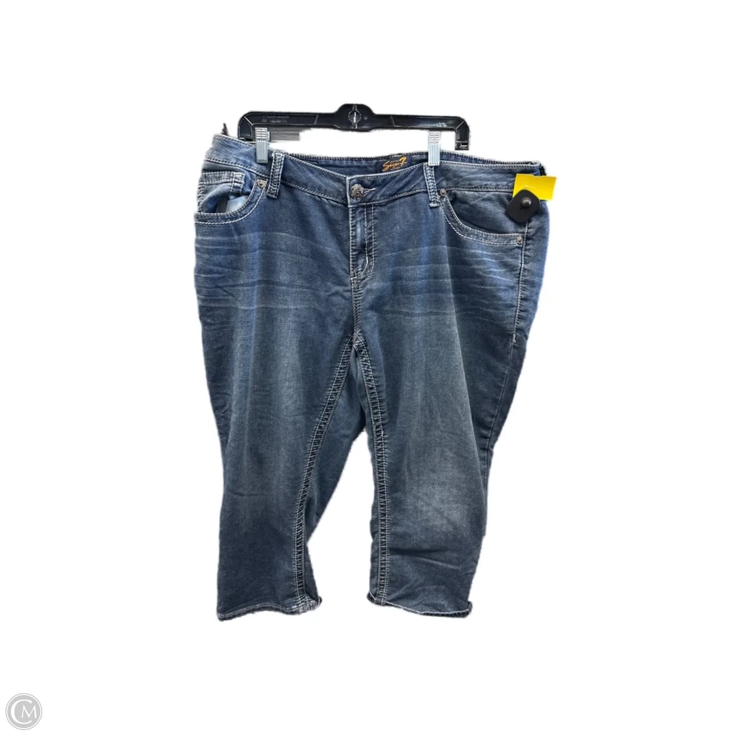 Capris By Seven 7 In Blue Denim, Size: 20