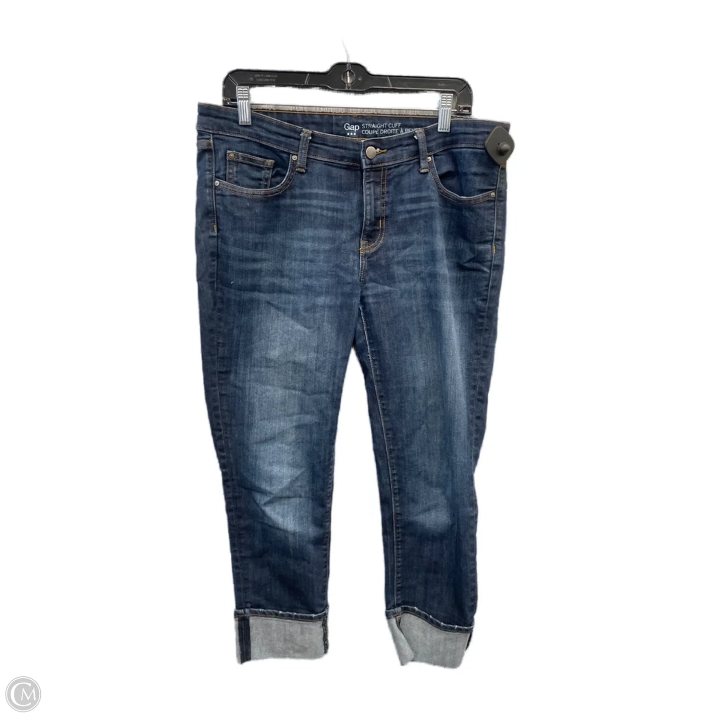 Jeans Straight By Gap In Blue Denim, Size: 12