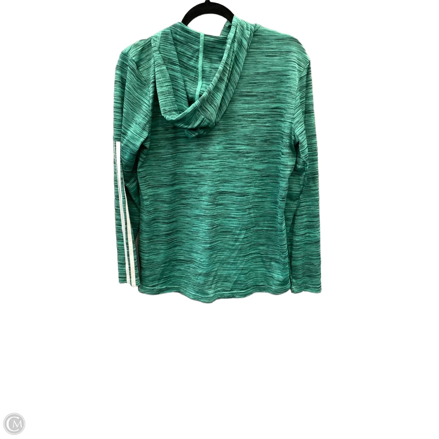 Athletic Top Long Sleeve Collar By Adidas In Green, Size: L