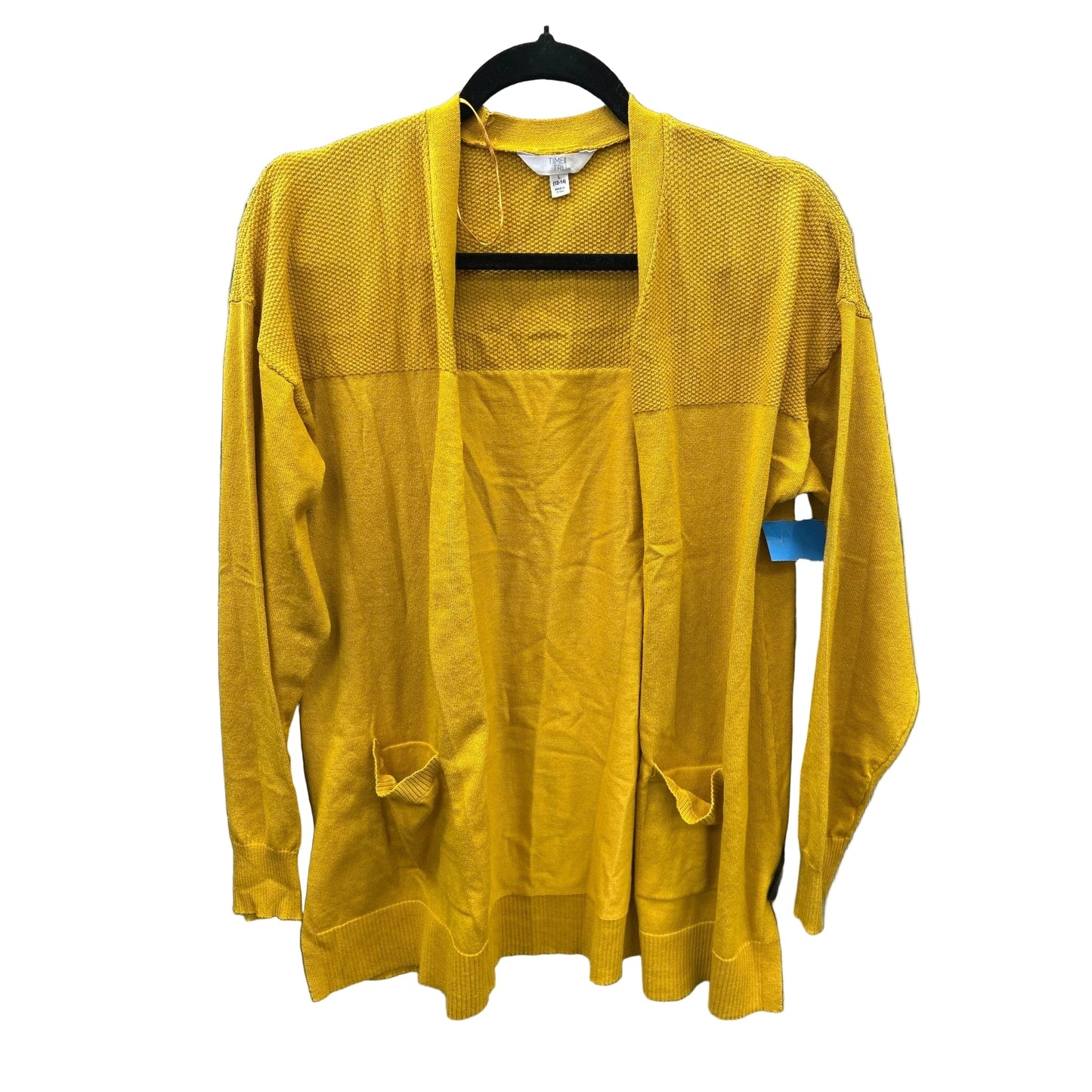 Cardigan By Time And Tru In Yellow, Size: L
