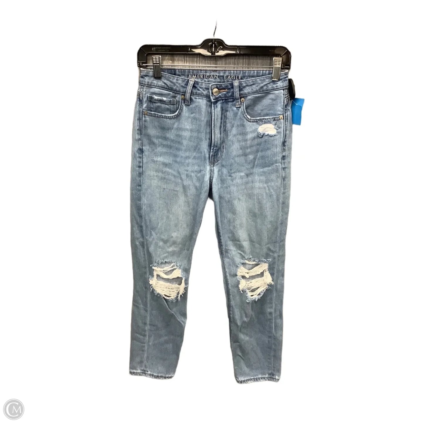 Jeans Straight By American Eagle In Blue Denim, Size: 2