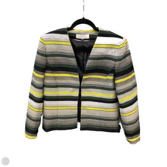 Blazer By Tahari In Striped Pattern, Size: M