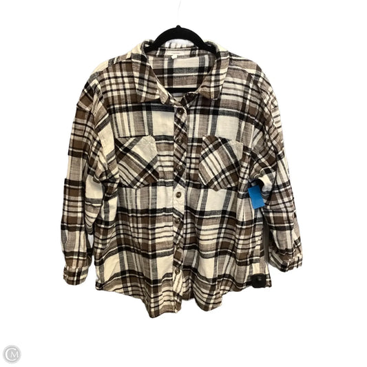 Top Long Sleeve By Maurices In Plaid Pattern, Size: 2x